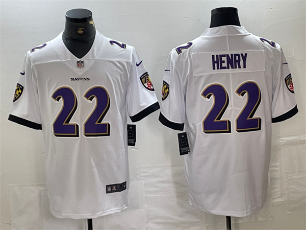 Men's Baltimore Ravens #22 Derrick Henry White Vapor Limited Football Jersey Men's Baltimore Ravens #22 Derrick Henry White Vapor Limited Football Jersey